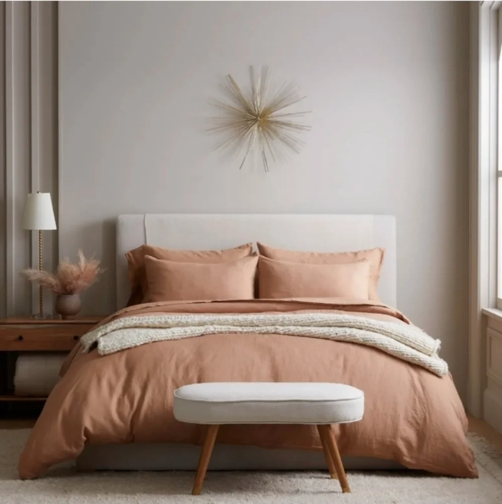 Quince 100% Linen Duvet Cover Desert Sunset Twin - Picture 4 of 7